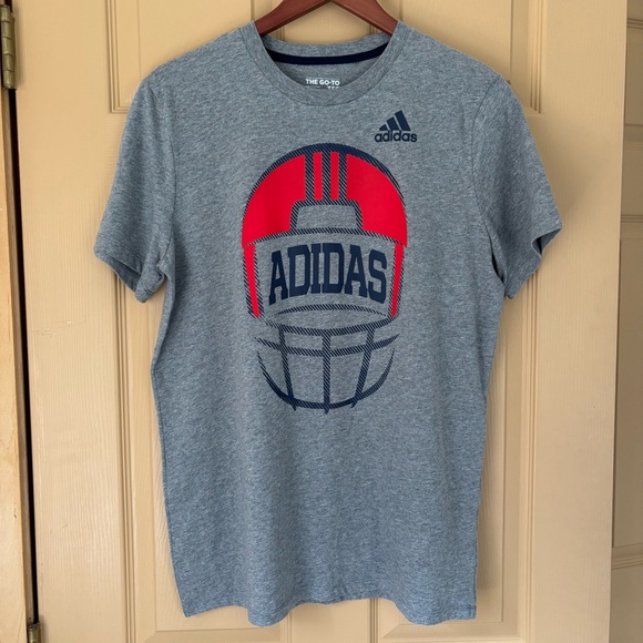 adidas Other - ADIDAS | Grey Football Graphic Short Sleeve Casual T Shirt | Youth XL